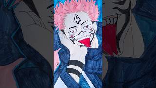 Painting Sukuna 💅 shorts fanartanime speedpainting traditionalart jujutsukaisen [upl. by Innor572]