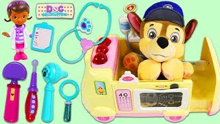 PAW PATROL Chase Gets Chickenpox and Visits Doc McStuffins [upl. by Lesnah]