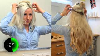 FlipIn Extensions von XtendyourHair  Haarteil mit Nylonfaden  So gehts Tutorial [upl. by Sedberry]