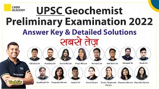 UPSC Geochemist Preliminary Examination 2022  Part1 Answer Key  Detailed Solutions Chem Academy [upl. by Haldis190]