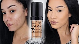 NEW LA Girl Pro Coverage Foundation First Impression  Demo [upl. by Jacinto]