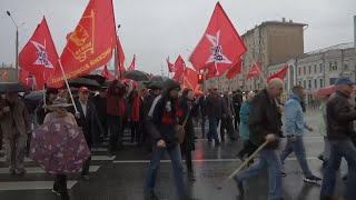 Russian Communists mark 30 years since Kremlin crushed a parliamentary uprising [upl. by Dewie284]