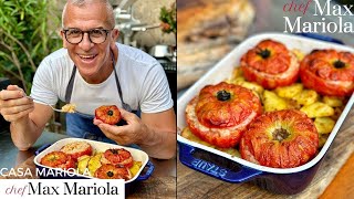 POMODORI RIPIENI DI RISO AL FORNO con Patate  La Vera Ricetta Romana di Chef Max Mariola [upl. by Thea]