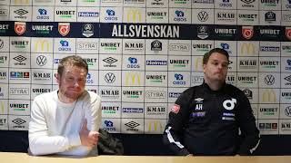 Presskonferens efter Degerfors IF  IFK Värnamo [upl. by Hnamik693]