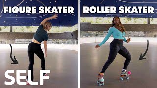 Figure Skaters Try To Keep Up With Roller Skaters  SELF [upl. by Kerrie219]