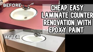 CHEAP EASY laminate counter renovation with epoxy paint DIY video [upl. by Aehsel334]