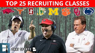 College Football Recruiting Top 25 Ranked Classes Leading Up To 2022 Early National Signing Day [upl. by Werdna]