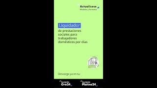 🚨Liquidador de prestaciones sociales para trabajador doméstico por días [upl. by Levan]