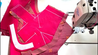 Blouse front darts and neck shape stitching class  Designerfdi [upl. by Airtemed]