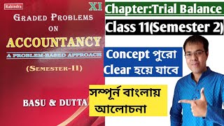 Wbchse Trial Balance from Basu duttaAccountancy Class 11 Semester 2 Trial Balance in bengali [upl. by Atneuqal]