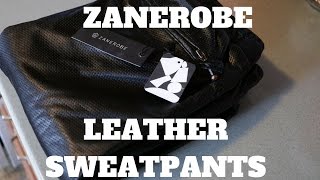 ZANEROBE Leather Jogger Sweatpants Unboxing [upl. by Bergeman]