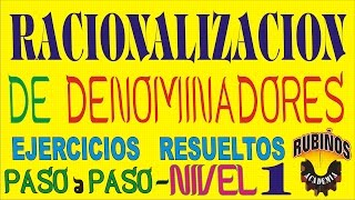 RACIONALIZACIÓN DE DENOMINADORES EJERCICIOS RESUELTOS [upl. by Huan]