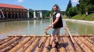 Floßfahrt auf der Isar Die längste Floßrutsche Europas im Mühltal bei Straßlach [upl. by Arema]