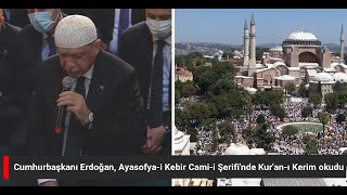 Turkish President Recep Tayyip Erdogan arrives at Hagia Sophia to attend Friday prayers [upl. by Ynatirb]