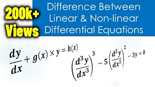 Difference between linear and nonlinear Differential EquationLinear verses nonlinear DE [upl. by Nolte]