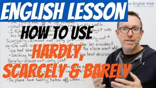 🇦🇺 English lesson  How to use HARDLY SCARCELY amp BARELY [upl. by Hitchcock]