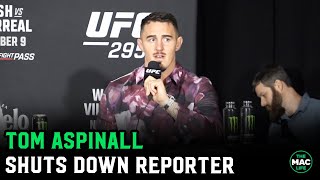 Tom Aspinall shuts down journalist “Bullst  I never said that”  PreFight Press Conference [upl. by Orapma643]