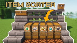 Minecraft EASIEST Automatic Item Sorter  121 Tutorial [upl. by Lrig]