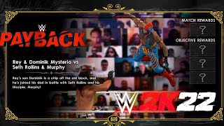 WWE 2K22 Showcase Rey and Dominik Mysterio vs Seth Rollins and Buddy Murphy Bonus Match [upl. by Michigan]