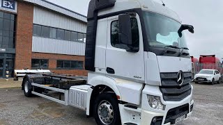 MERCEDES ACTROS 1824 EURO 6 4X2 DEMOUNT CHASSIS CAB 2018  BV67 OUW [upl. by Zippel]