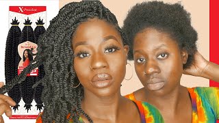 How to twist short 4 c hair using outre twisted up springy afro twist hair OutreHairTV [upl. by Rosenberg]