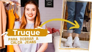 Truque para dobrar a barra da calça jeans [upl. by Holmann475]