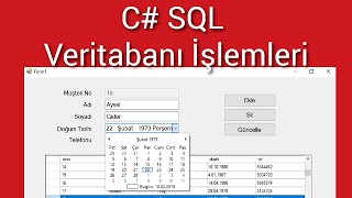 C Sql Veritabanı Bağlantı İşlemleri  Veri Çekme Ekleme Silme Güncelleme [upl. by Noinatrad839]