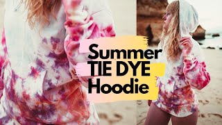 DIY Tie Dye Jumper Hoodie🌴Summer  Tropical  Bohemian Vibes  ✨The Color of Space [upl. by Trella]