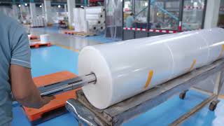 Batch slitting shrink film process  Polyolefin Shrink Film Manufacturer in China [upl. by Laurentium]