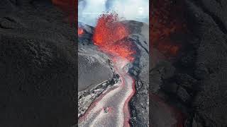 Drone captures volcanic eruption in Iceland [upl. by Sucramed]