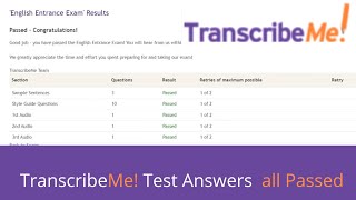 TranscribeMe Exam New AUDIO  TranscribeMe New Audio Test Answers 2023 [upl. by Oyr]