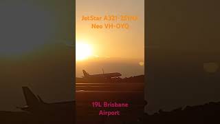 JetStar A321251NX Neo VHOYQ landing at 19L brisbaneairport airbus 321neo jetstar aviation [upl. by Lorien746]