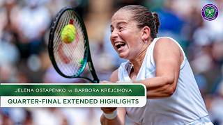 Making her first Wimbledon semifinal  Jelena Ostapenko v Barbora Krejcikova  Highlights  2024 [upl. by Kai766]