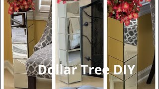 DIY HOME DECOR DOLLAR TREETALL MIRROR FLOOR VASE [upl. by Yarised]