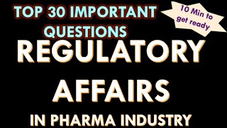 Regulatory Affairs in Pharmaceutical industry I RA department l Interview questions and answers [upl. by Netsryk255]