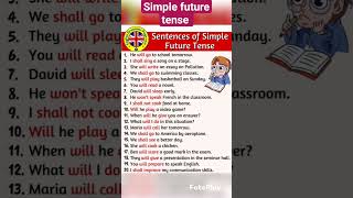 Examples of simple future tenseenglishlanguage spokenenglish englishgrammar [upl. by Hoisch626]