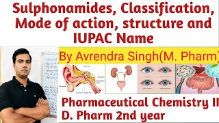 SulphonamidesSulfa drugs by Avrendra SinghClassification Structure and IUPAC Name Mode of Action [upl. by Assirrak]