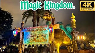 Magic Carpets of Aladdin Night Ride POV Walt Disney World Magic Kingdom Christmas Season [upl. by Mortimer949]