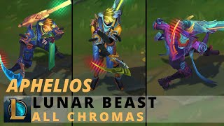 Lunar Beast Aphelios All Chromas  League of Legends [upl. by Airdnax]