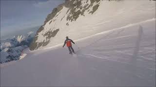 Les Arcs Skiing Aiguille Rouge Black Run [upl. by Nomyt710]