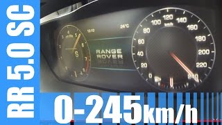 Range Rover 50 V8 Supercharged 510 HP 0245 kmh BRUTAL Acceleration amp Top Speed Run [upl. by Jacintha924]