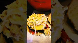 constructing pittsburgh coleslaw cheeseburger foodiefood challenge shortsfeed youtubeshorts [upl. by Novek]