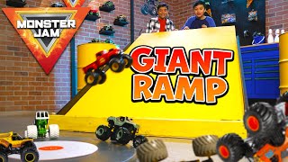 Giant Monster Truck Ramp Competition  Monster Jam Ep 5 Revved Up Recaps [upl. by Euqinmod857]