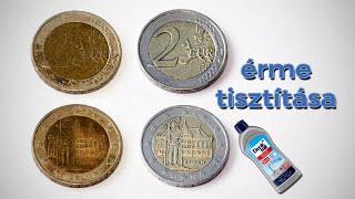 Érme tisztítása  Coin cleaning  Münzreinigung [upl. by Treb619]