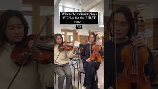 VIOLINIST PLAYS VIOLA FOR THE FIRST TIMEshorts [upl. by Eriam]