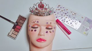 ASMR princess makeup look👑💎💄 on a mannnquin whispering asmr [upl. by Michaeu381]