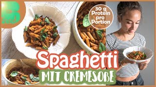 Spaghetti mit Cremesoße  ONE POT PASTA  ALDI Rezept  Günstig und gesund Kochen  Fitness Rezept [upl. by Akimot]