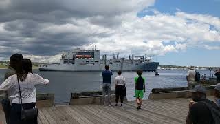 US Navy Plays Barretts Privateers While Leaving Halifax [upl. by Anewor]