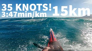 15km Surfski Downwind 347minkm average [upl. by Aztinaj944]