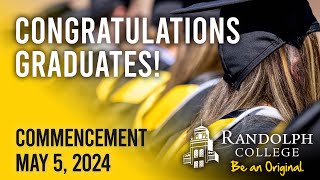 Randolph College Commencement 2024 with Nikki Giovanni  Live Stream [upl. by Ecinrev]